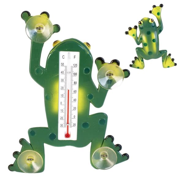 Utomhustermometer med sugkoppar för glasgroda för barn, analog