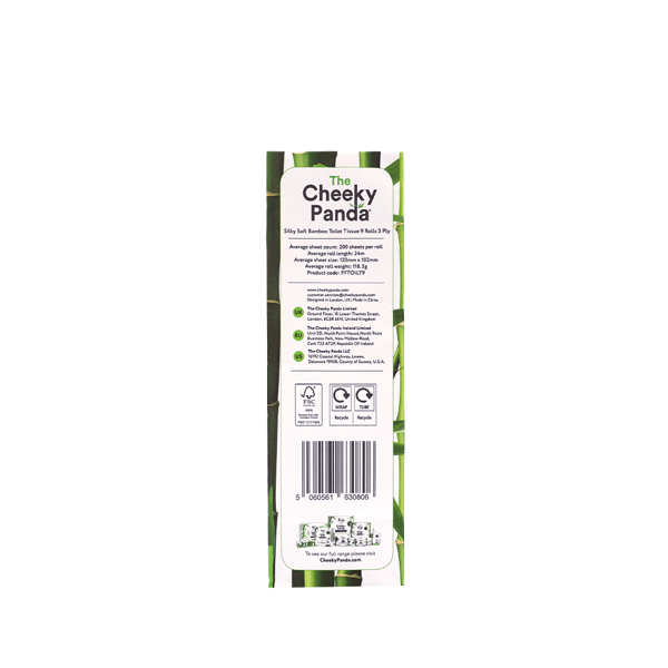 The Cheeky Panda ECO 3-lagers bambu toalettpapper 4 rullar