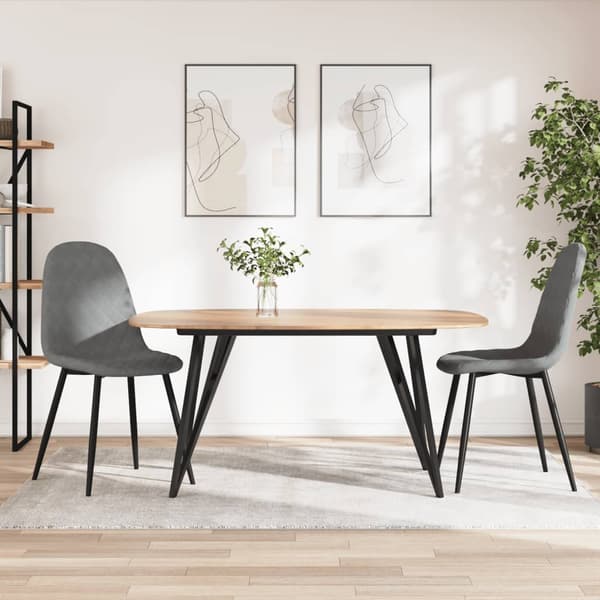 vidaXL Ruokatuolit, 2 kpl, vaaleanharmaa, sametti