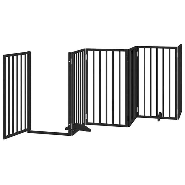 vidaXL foldbar hundegitter med dør 9 paneler sort 450 cm