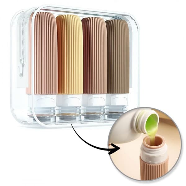 Set med silikonbehållare, reseflaskor 4-i-1 90 ml KS137WZ2