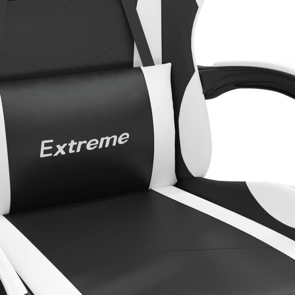 vidaXL gamingstol, sort og hvid, kunstlæder