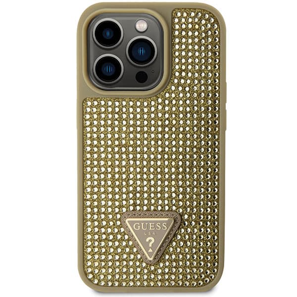 Guess Strass Triangelfodral till iPhone 14 Pro, Guld
