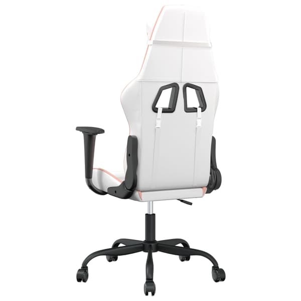 vidaXL Gamingstol, vit och rosa, konstläder