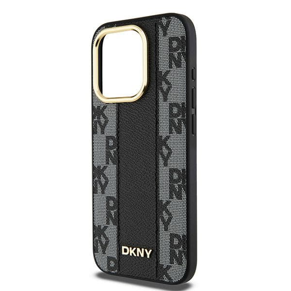 DKNY Ternet Mono Mønster MagSafe-cover til iPhone 15 Pro Max, Sort
