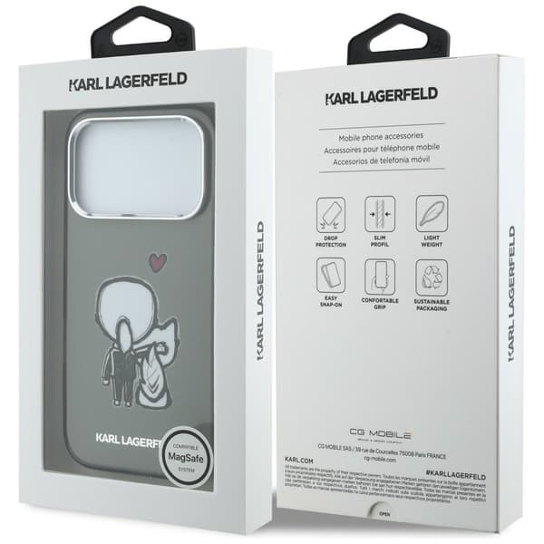 Karl Lagerfeld Karl & Choupette Back MagSafe-etui til iPhone 17 Pro Max, sort