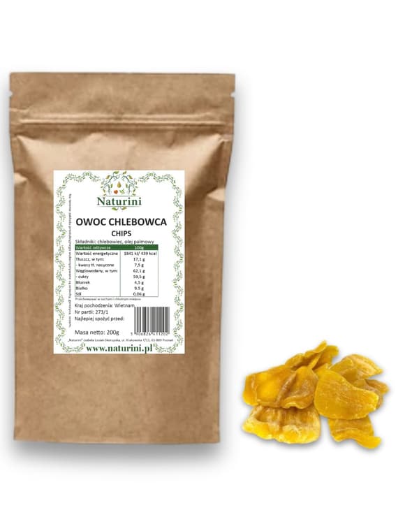 TØRRET JACKFRUIT naturlig snack SUNDE CHIPS 200g