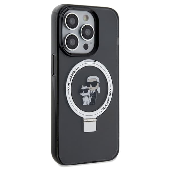 Karl Lagerfeld Ring Stand Karl&Choupettte MagSafe-etui til iPhone 13 Pro Max, sort