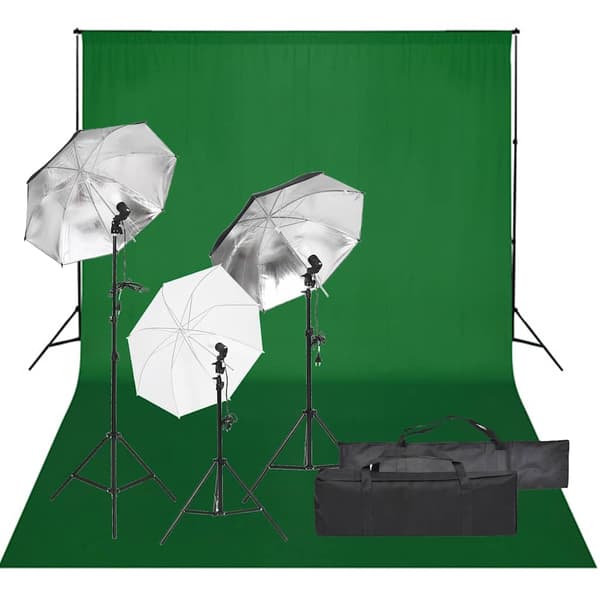 vidaXL Valokuvausstudiosetti valoilla ja taustalla