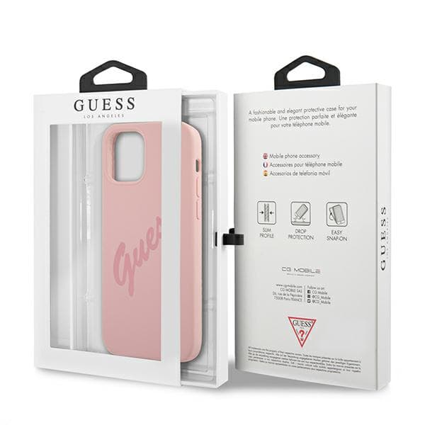 Guess Script Vintage-skal till iPhone 12 Pro Max, rosa