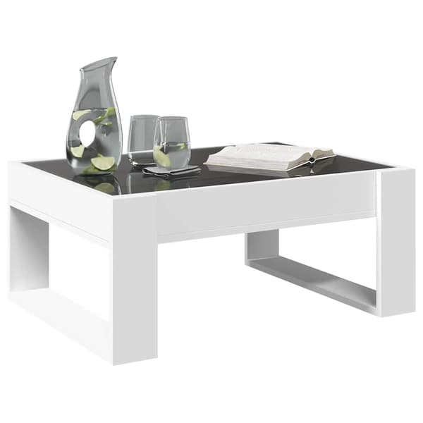vidaXL Infinity soffbord med LED, vit, 70x53x30 cm