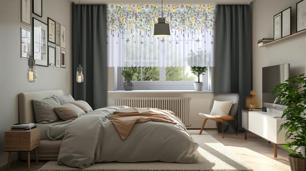 Gardin på tapetryk 807