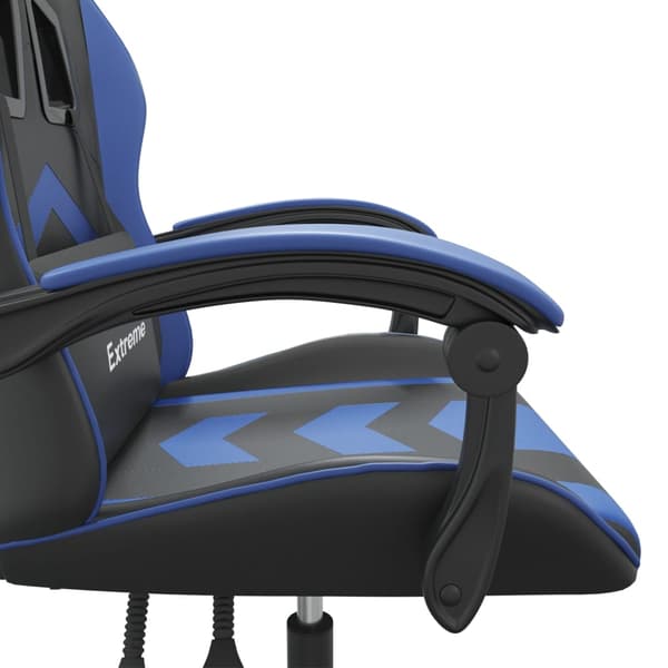 vidaXL drejelig gamingstol sort og blå kunstlæder