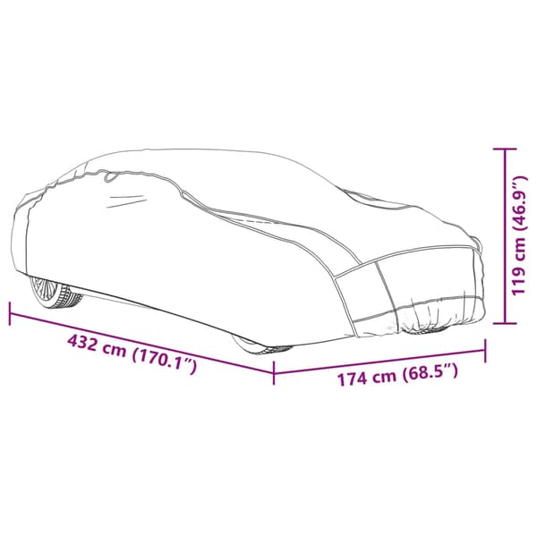 vidaXL Rakeiden suojapeite sedan-autoille, M
