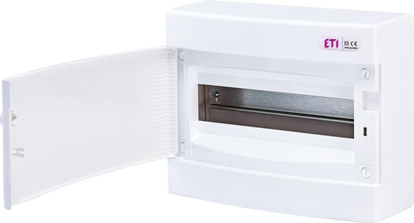 Utanpåliggande fördelningscentral 12 moduler IP40 vit dörr ECT12PO