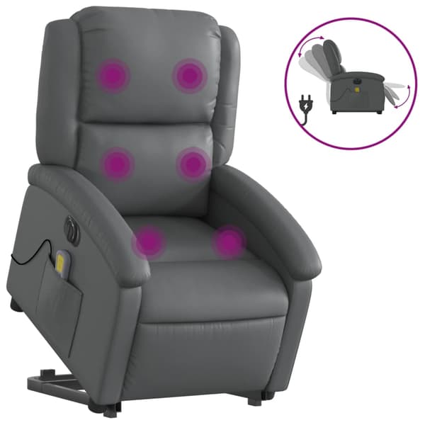 vidaXL elektrisk lænestol med massage, grå