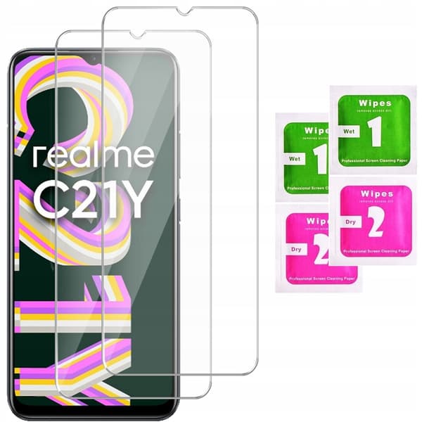 2x Hærdet glas til REALME C21Y 9H glas