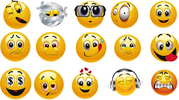 Magneter - runde pap-emoticons/smileys