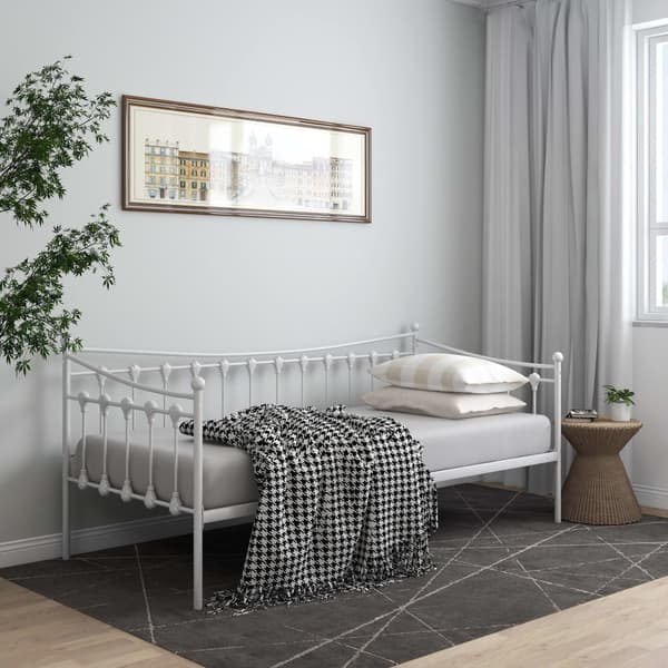 vidaXL Soffram vit metall 90x200 cm