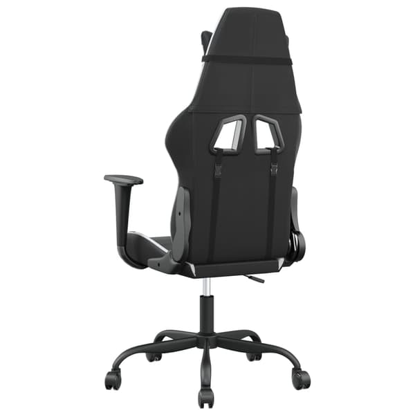 vidaXL gamingstol, sort og hvid, kunstlæder