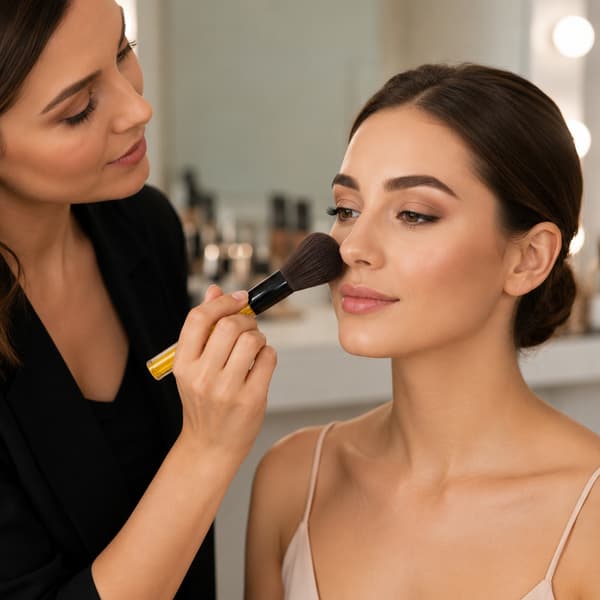 Makeupbørste til blush, bronzer, løs pudder og mineralfoundation