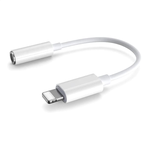 PLATINET SMARTPHONE-ADAPTER LIGHTNING TILL AUX VIT [45645]