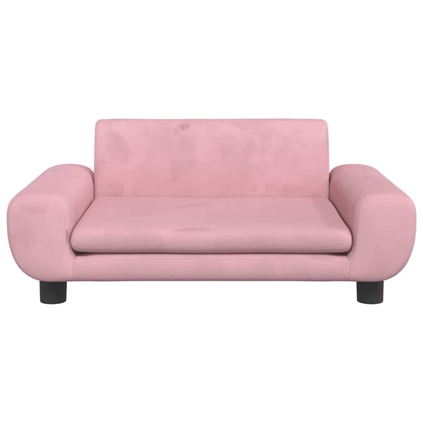 vidaXL Barnsoffa, rosa, 70x45x33 cm, sammet