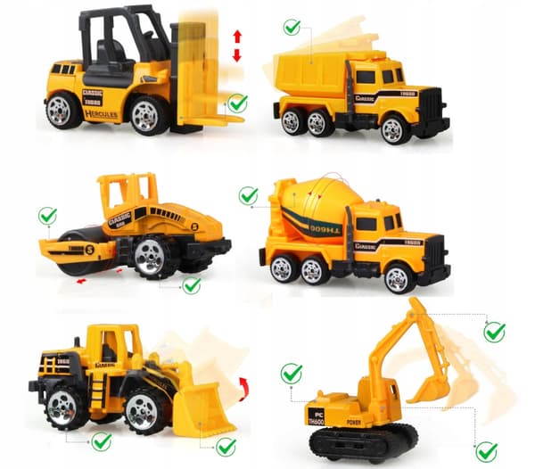 Tir Cargo trailer + 6 entreprenørkøretøjer U952