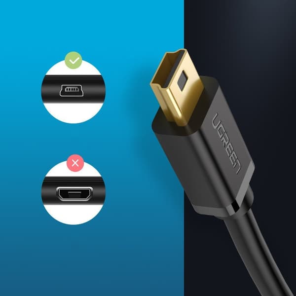 USB - mini-USB-kabel 480 Mbps 3m sort