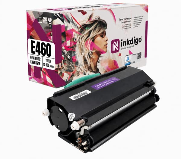 Inkdigo toner E460X11E kompatibel med Lexmark E460 E460DN E460DW TÜV-certifierad
