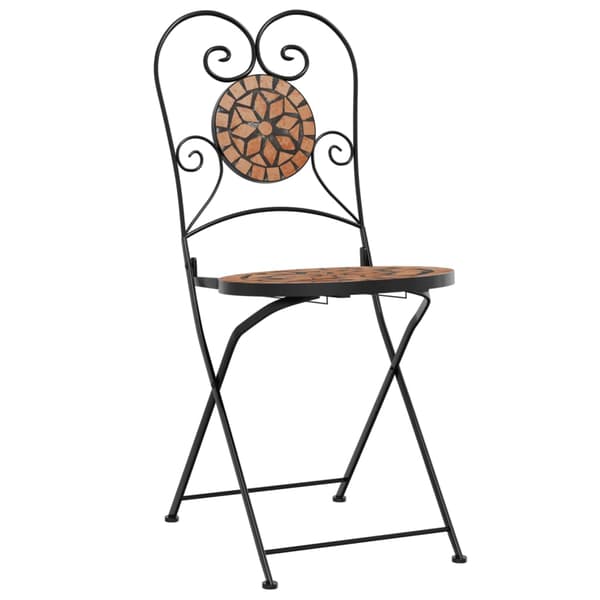 vidaXL foldbare bistrostole, sæt med 2, terrakotta, keramik