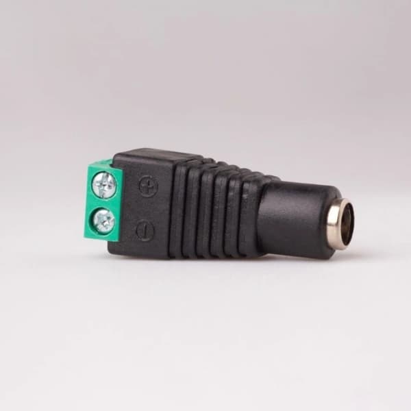 DC 5,5/2,1-fatning med hurtigstik til EcoLight mono LED-strimler