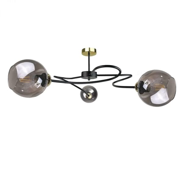 Loftlampe 3xE27 BLOM SORT/GULD