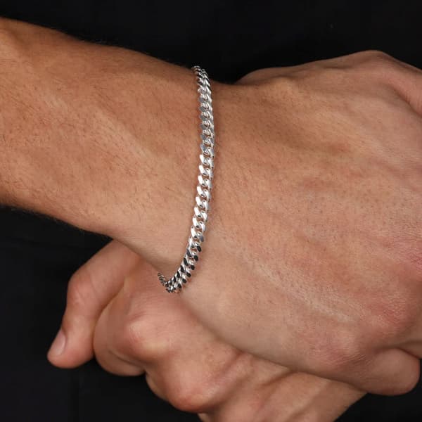 Herrarmband i silver 4mm/24cm 925 ITALIENSKT SILVER + GRATIS