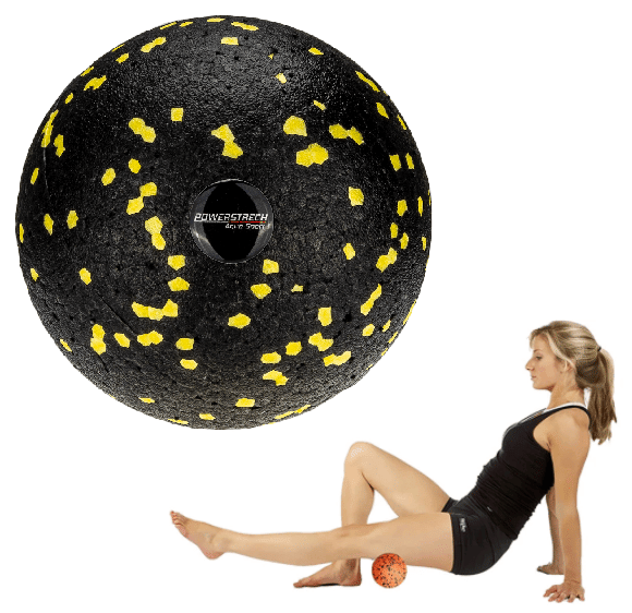 Aqua-Sport Powerstretch EPP massagerulle, 8 cm, sort og gul