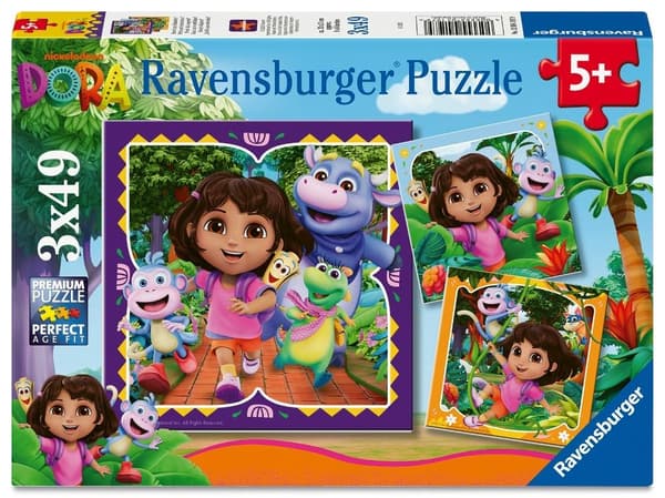 2D-palapeli lapsille: Dora 3x49 palaa