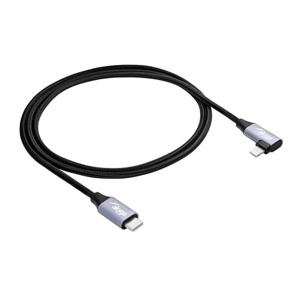 USB-C / Lightning-kulmakaapeli 1m AK-USB-56 30W punottu