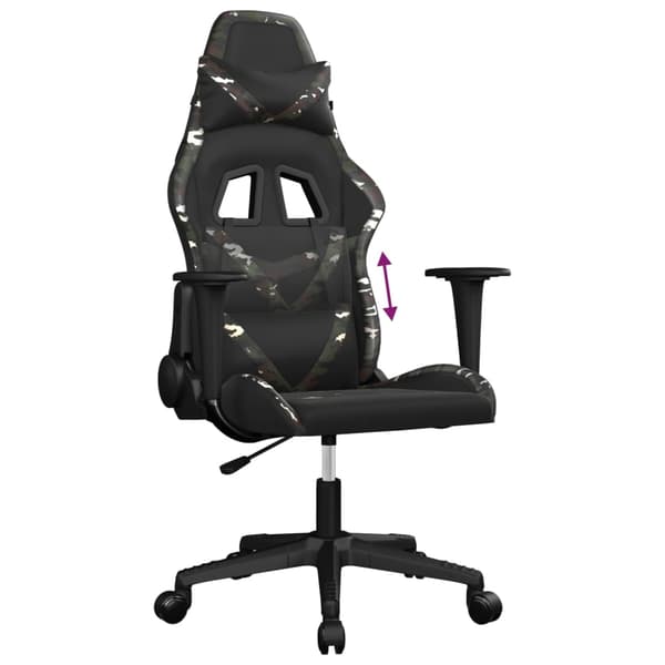 vidaXL gamingstol, sort og camouflage, kunstlæder