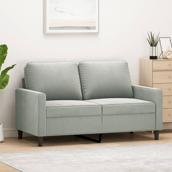 vidaXL 2-sitssoffa ljusgrå 120 cm klädd i sammet