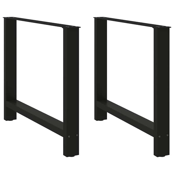 vidaXL sofabordsben sort 2 stk. 100x(72-73) cm stål