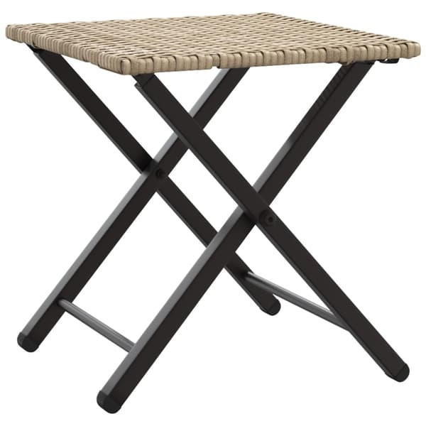 vidaXL Hopfällbart trädgårdsmöbelset, 5 delar, beige, polyrotting