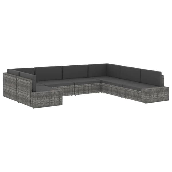vidaXL modulær hjørnesæde, PE-rattan, sort