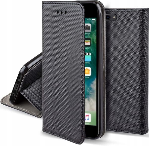 Fodral till IPHONE APPLE 7+ /8+ / 7 PLUS/8 PLUS SMART MAGNETFODRAL SVART+GLAS