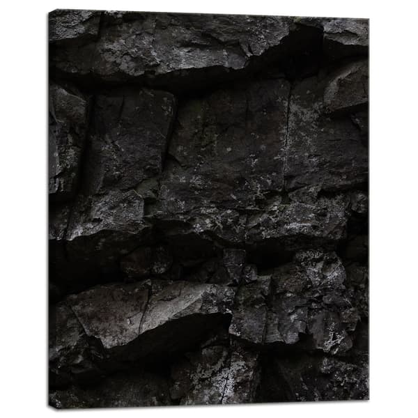 Lærredstryk Natur Sorte sten 40x50 cm
