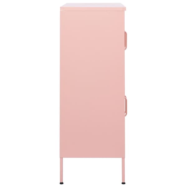 vidaXL Skåp rosa 80x35x101,5 cm stål