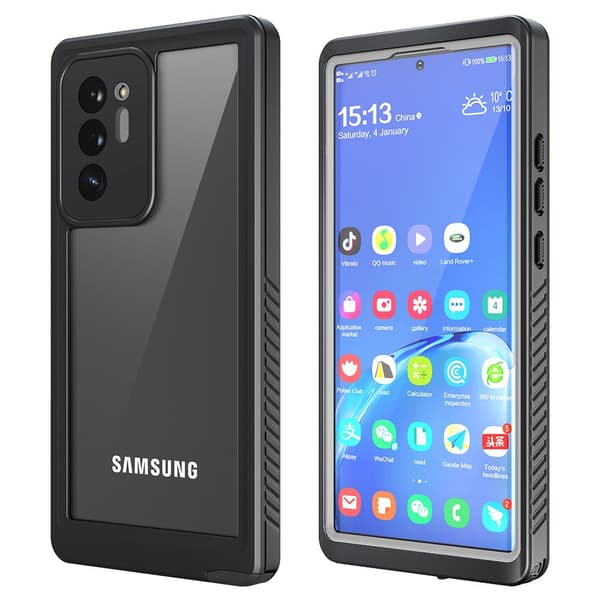 IP68 Vandtæt Etui til Samsung Galaxy Note 20 Ultra, Sort