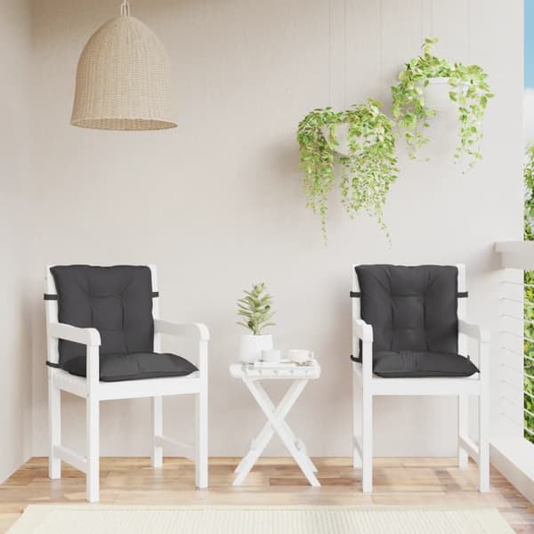 vidaXL Lågryggsdynor, 2 st, Antracitmelerad