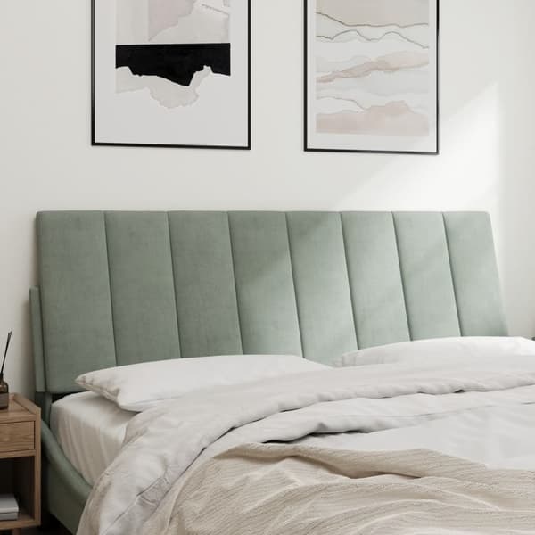 vidaXL Sängynpäädyn tyyny vaaleanharmaa 120 cm sametti