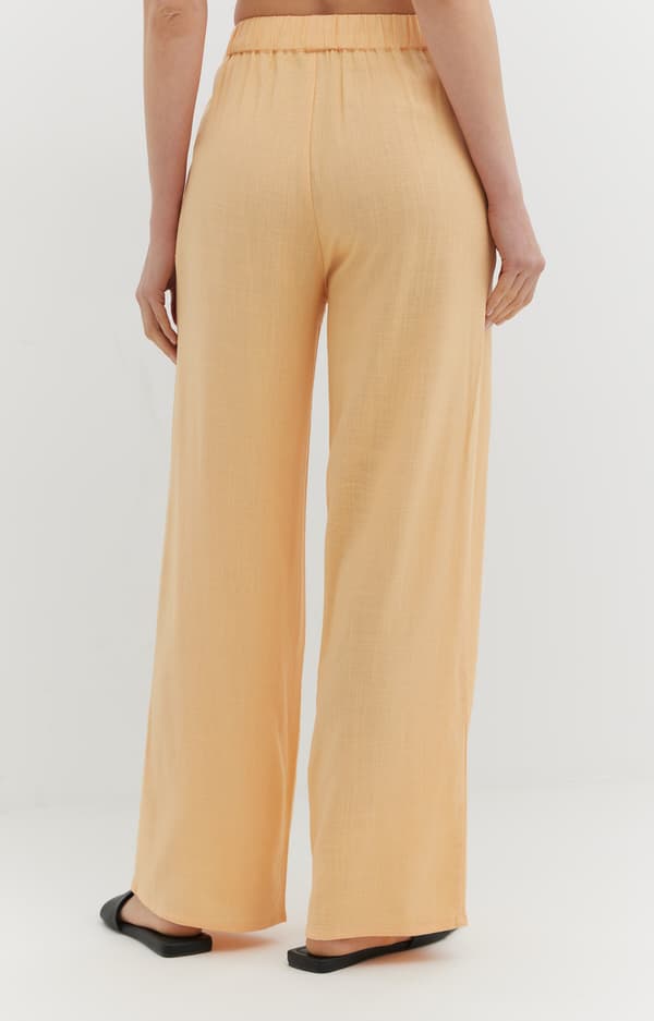 Vide bukser i hør og viskose M