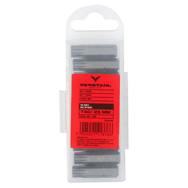 TORX BIT Set 6 st Skruvmejselbits > T40 x 25mm < Vorstahl